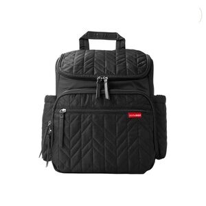 Skip Hop Forma Quilted Diaper Backpack Black  Grab & Go Pacifier Pocket